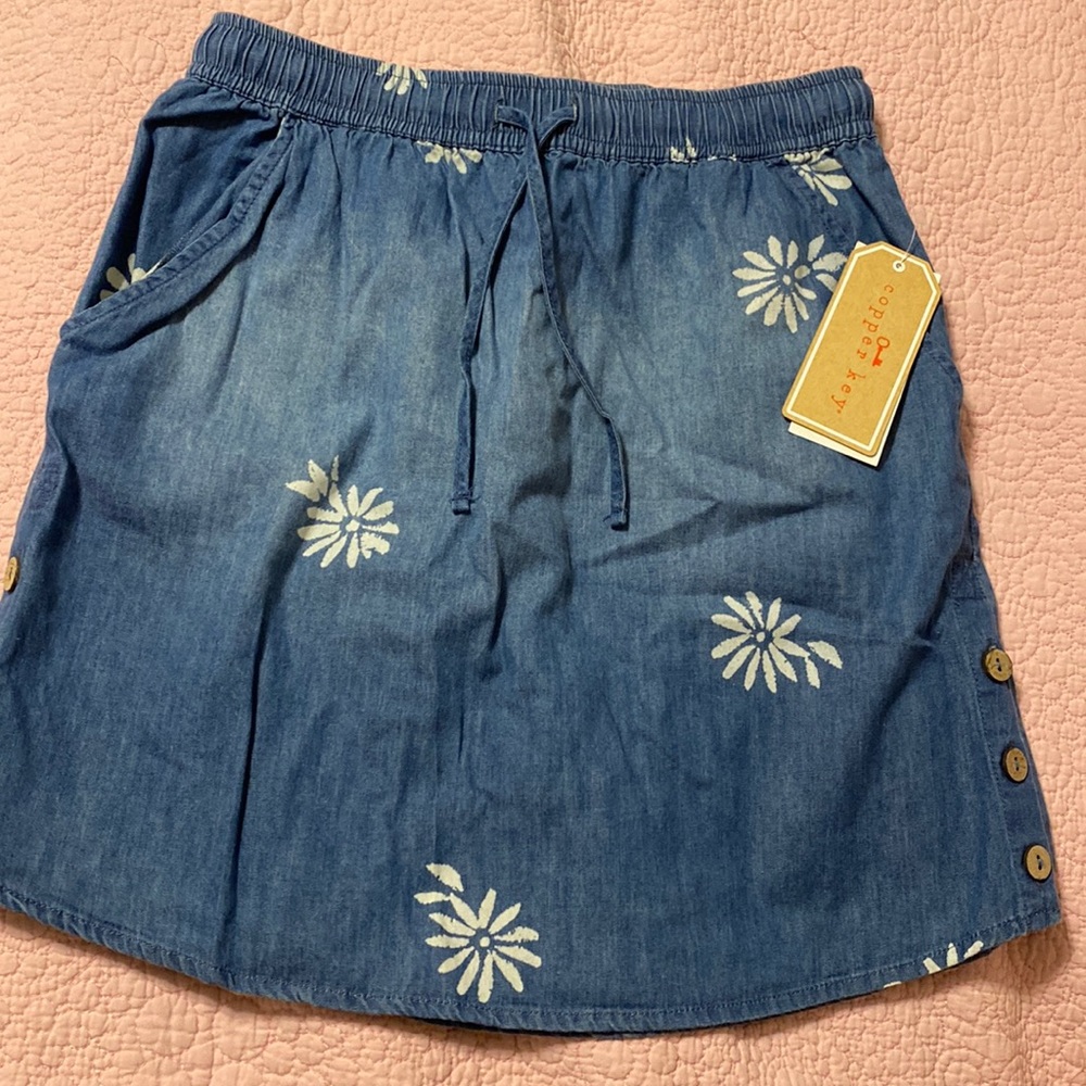 Chambray mini skirt